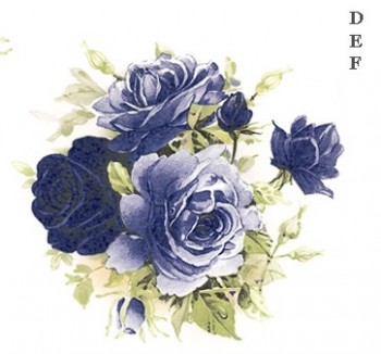 陶瓷印花圖案-藍玫瑰 3 (100mm) 