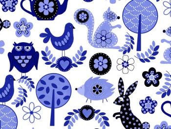 陶瓷印花紙- 森林世界 (藍色)