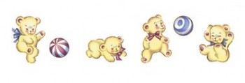 陶瓷印花圖案-玩具熊(中) 3件