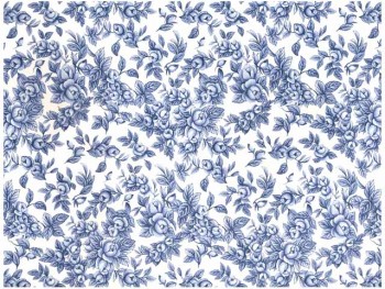 陶瓷印花紙-檸檬花 (藍色)