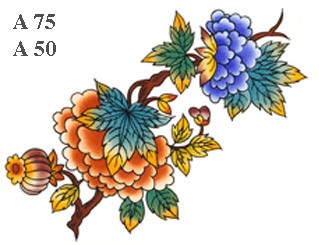 陶瓷印花圖案-東方花園 1 (45x75mm) 