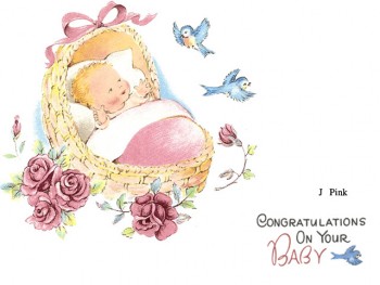 陶瓷印花圖案-粉紅嬰兒(大) 2件