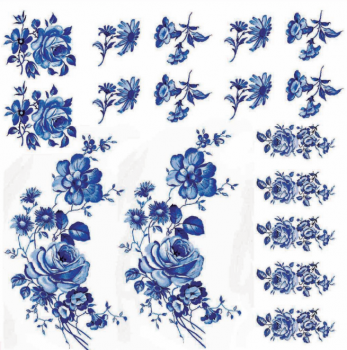 陶瓷印花紙 DECORPRINT - 藍玫瑰 20x20cm 