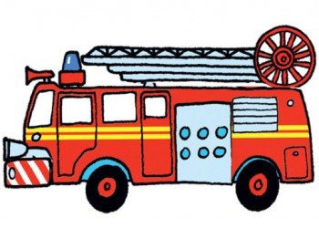 陶瓷印花圖案-消防車 (40x70mm) 