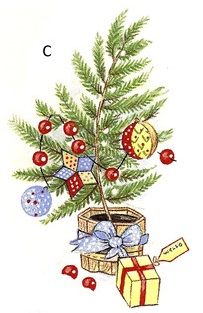 陶瓷印花圖案-聖誕樹 (2件)