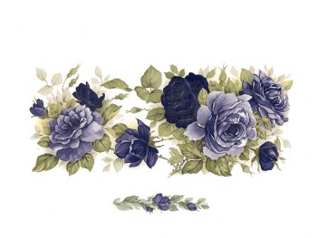陶瓷印花圖案-藍玫瑰園 (190x80mm) 