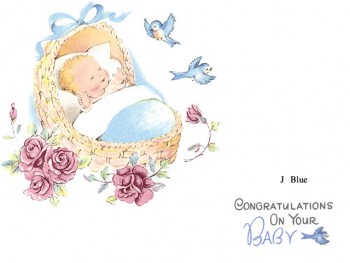 陶瓷印花圖案-藍色嬰兒(小) 2件