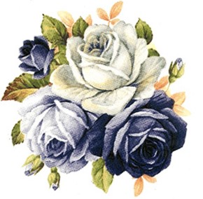 陶瓷印花圖案- 藍玫瑰 2 (95x95mm) 