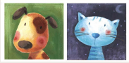 陶瓷印花圖案 DECORPRINT - 小狗與小貓 10x5cm 