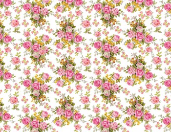 陶瓷印花紙-粉紅玫瑰花 (彩色)