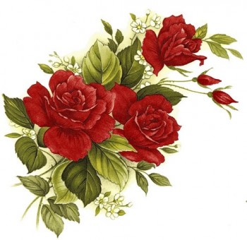陶瓷印花圖案-玫瑰(小) 6件