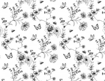 陶瓷印花紙- 秘密花園 (黑白色)