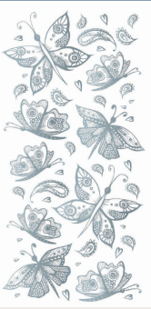 陶瓷印花圖案 DECORPRINT - 蝴蝶(銀) 10x20cm 