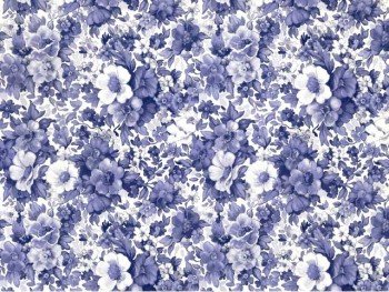 陶瓷印花紙-夏天的花園 (藍色)